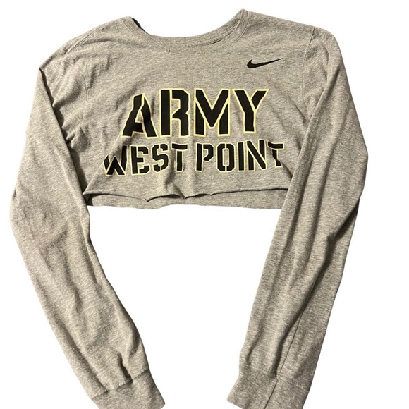 Nike Gray Army West Point Crop Top - Picture 1 of 3